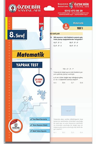 Özde Bir Yayınları 8. sınıf Matematik Yaprak Test