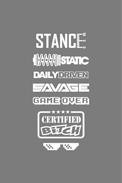 BİLGİMOLA ملصق خاص جديد للنافذة الخلفية للسيارة موديل 23 انجليزي ابيض 40*20 سم