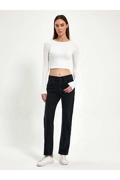 Ltb Pantaloni drepti Lerana Mid Rise