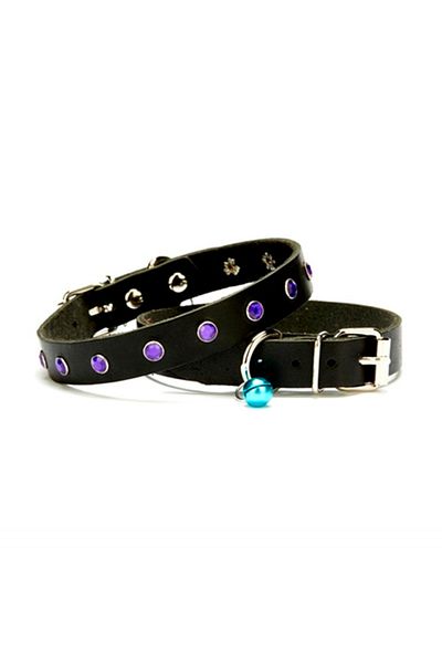 Angoravi Stoned Cat and Puppy Collar 1.2X26 cm Black Large