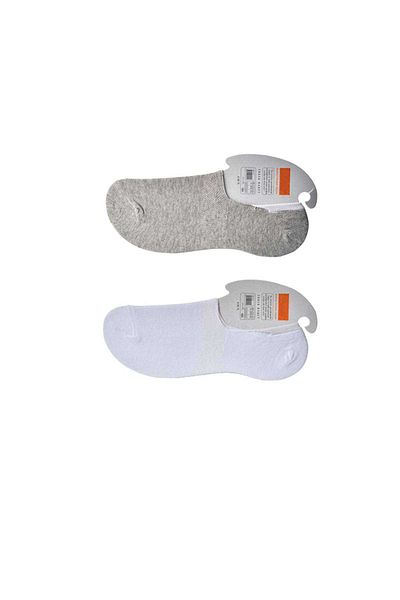 Ethab Ticaret Gray and White Men's Ballerina Socks 9 pairs