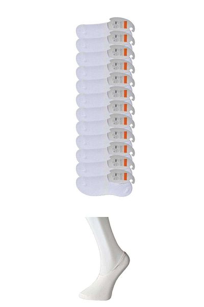 Royaleks White Men's Ballerina Socks 12 pairs