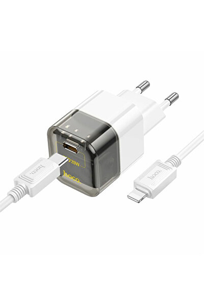 Hoco C131a Platinum Pd30w Qc3.0 Girişli Hızlı Şarj Başlığı Ve Type-c To Iphone Lightning Kablo