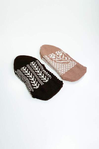 CT STONES 2 Pairs of Hand Knitted Winter Stylish Women's Wool Booties Set 10