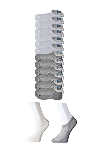 CT STONES Gray and White Men's Invisible Socks 12 pairs