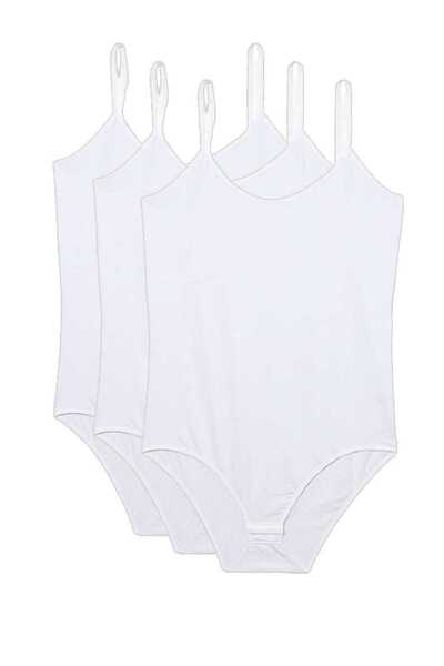 Marsilyan بدلة نسائية باللون الأبيض مع 3 أشرطة من الحبال