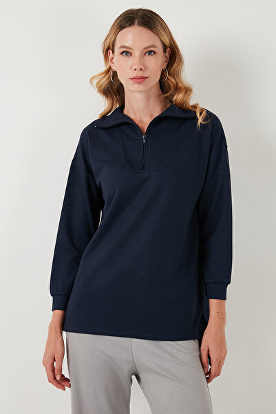 Lela Регулярний крій, застібка-блискавка, короткий спереду і довгий ззаду, світшот 5865876