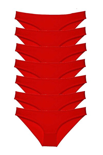 Royaleks 7 Pieces Super Eco Set Lycra Women's Slip Panties Red