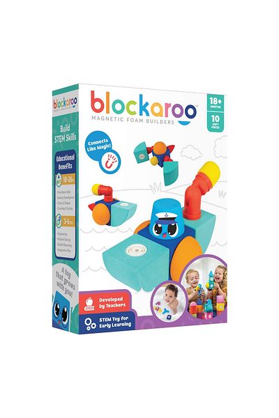 Blockaroo مكعبات فوم مغناطيسية صغيرة - قارب شد 10 قطع