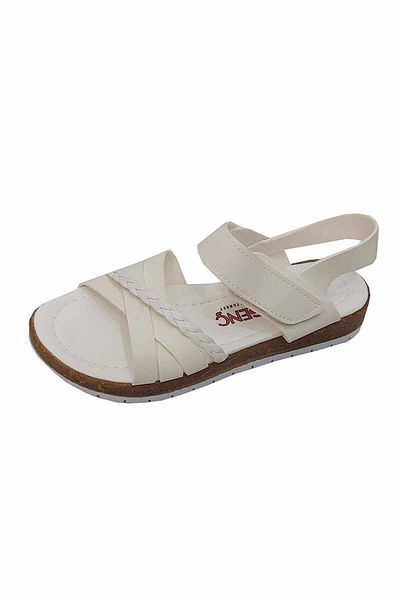 Şirin Bebe Sandale albe pentru fete - Cute Young Comfort Knitted