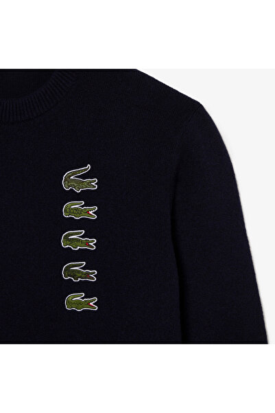 Lacoste Unisex Classic Fit Bisiklet Yaka Lacivert Triko