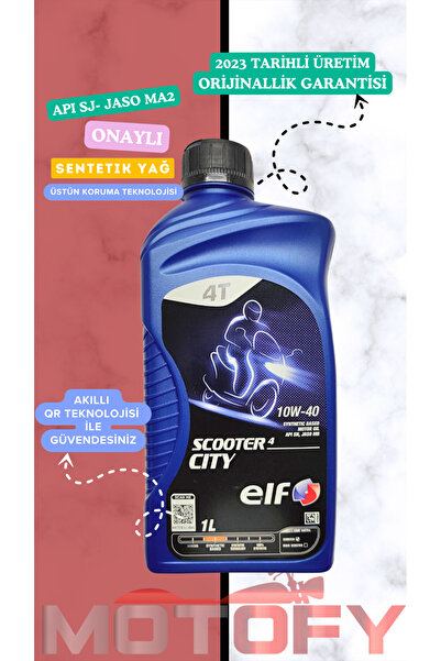 ELF SCOOTER 4 CITY 10W 40 1L SENTETİK MOTOSİKLET YAĞI - API SJ - JASO MA2