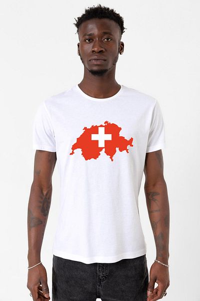 Tshirthane Ανδρικό μπλουζάκι Euro 24 Switzerland White Cycling