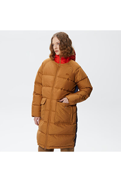 Lacoste Kadın Kapüşonlu Çift Taraflı Kahverengi Mont