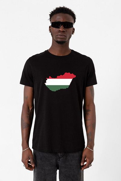 Tshirthane Euro 24 Ουγγαρία Μαύρο ανδρικό μπλουζάκι
