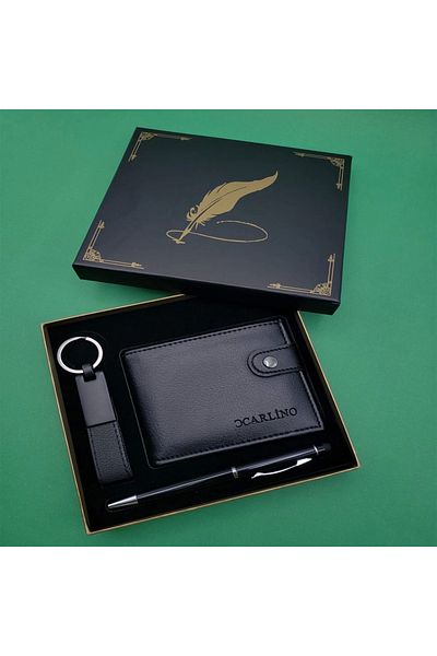 Miracle Omni Black Ballpoint Pen - Wallet and Keychain