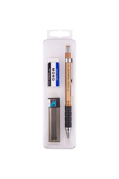 Tombow Mono Graph Mechanical Pencil 0.7mm + Nib + Eraser Gold