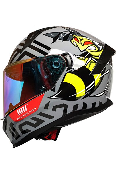MTS M-910 BEE GÜNEŞ VİZÖRLÜ KASK (KIRMIZI CAMLI)