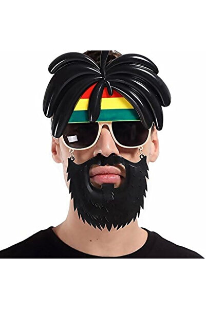 OEM نظارة حفلات بشعيرات بوب مارلي مع شعر مستعار من Rasta Beard مقاس 27x18 سم