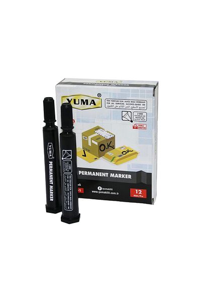 Miracle Omni Yuma Ym-790S Black Parcel Pen 12 Pieces