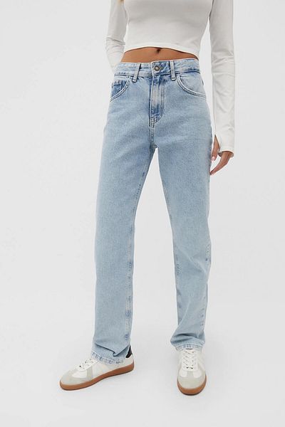 DRC trend Pantaloni Palazzo Amore Blue Ice Snow Jeans - Anii 90, picioare largi super înalte