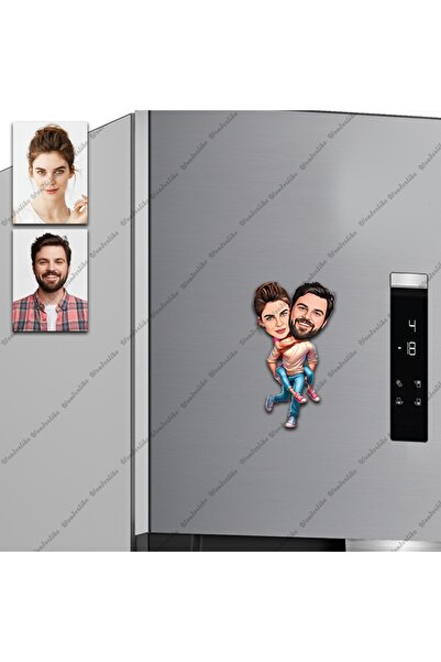 wonderlike 2 Kişi Yakın Arkadaş Tasarımlı Buzdolabı Magneti/Resim Gönder Magn...