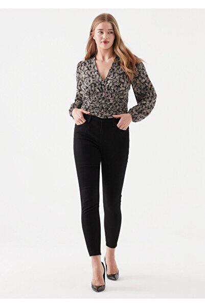 Livik Γυναικείο μαύρο τζιν με ψηλή μέση μέχρι τον αστράγαλο Skinny Lycra