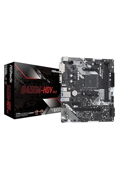 ASROCK اللوحة الأم B450m-hdv R4.0 Matx Am4 - M.2