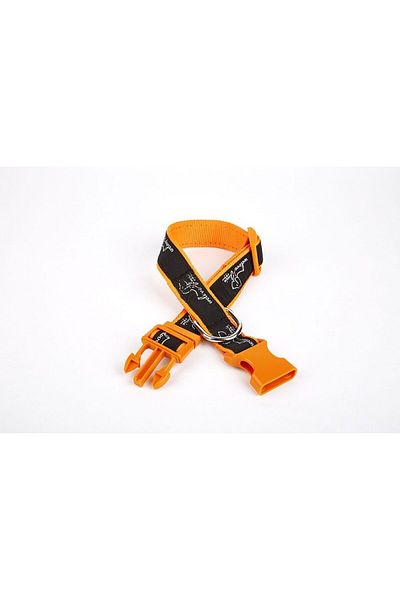 Astra Market Orange Dog Pattern Woven - 3 Cm Collar, 36-60 Cm