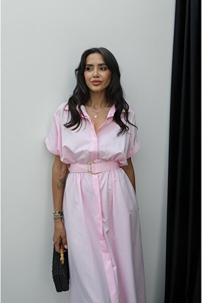 Havoş Světle růžové šaty Solaro s páskem