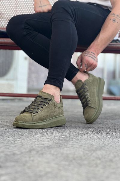 Angoravi Khaki Suede Casual Men's Casual Shoes