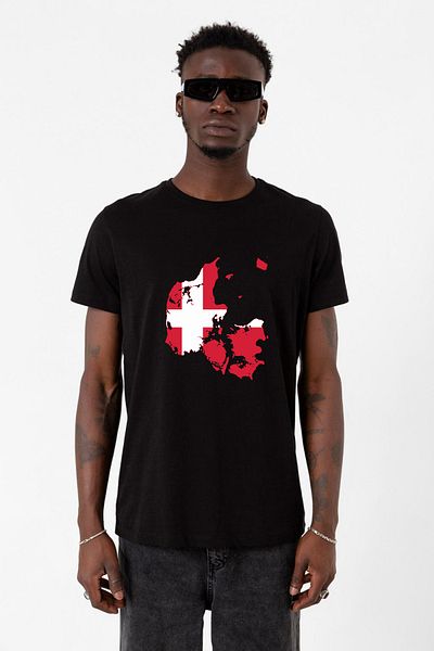 Tshirthane Euro 24 Denmark Μαύρο Ανδρικό Tshirt