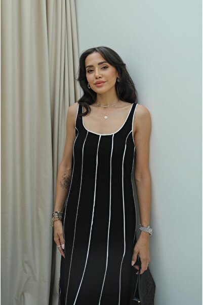 Havoş Φόρεμα Apolo μαύρο χοντρό λουράκι