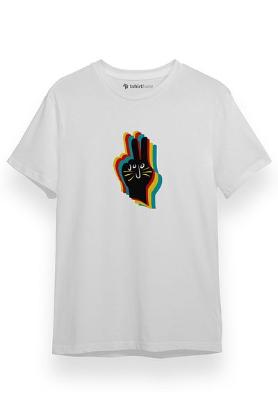 Tshirthane Jojo Rabbit Hand Art Λευκό κοντομάνικο ανδρικό μπλουζάκι