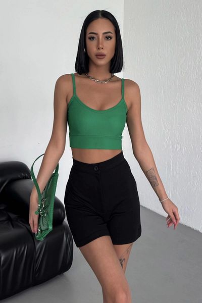 ahsun High Waist Stretchy Lycra Crepe Shorts Offering Style and Comfort Together Black