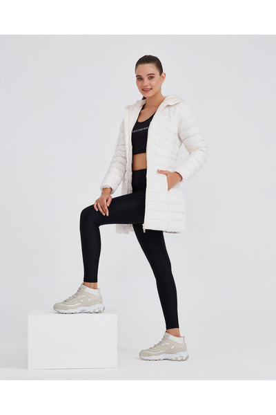 SKECHERS W Essential Maxi Length Hooded Jacket Kadın Beyaz Mont S212005-102