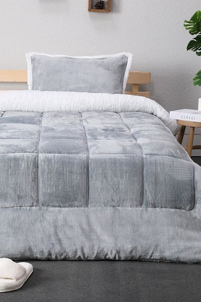 FAVORA Comforter Single Blanket Set - Gray