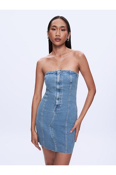 Ltb Talısa Strapless Jean Dress