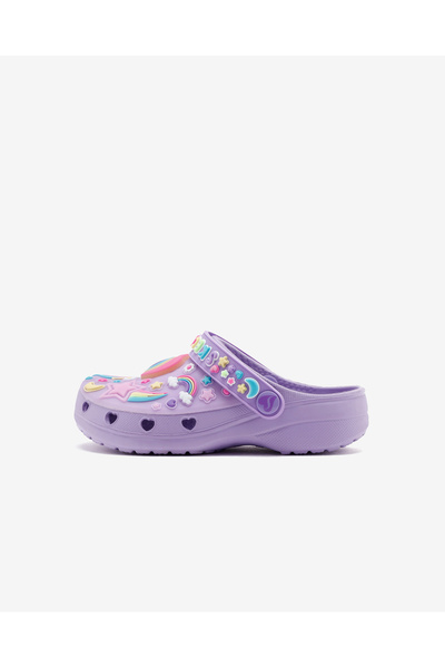SKECHERS Heart Charmer - Girly Land Küçük Kız Çocuk Mor Işıklı Terlik 308406n Lvmt