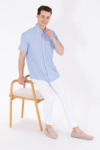 U.S. Polo Assn. Ανδρικό πουκάμισο Saks με κοντό μανίκι 50265491-VR045