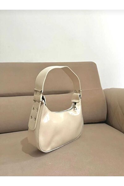 Skygo kadın bej baget  el ve omuz çantası