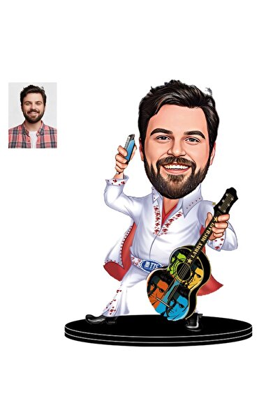 Genel Markalar Kişiye Özel Gitarist Fügürlü 3d Ahşap Biblo,sevgiliye Hediye,d...