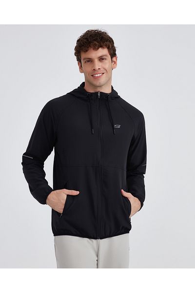 SKECHERS M Micro Collection Mesh Detail Full Zip Jacket Erkek Siyah Fermuarlı Eşofman Üstü S202168-001