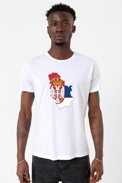 Tshirthane Ανδρικό μπλουζάκι Euro 24 Serbia White Cycling