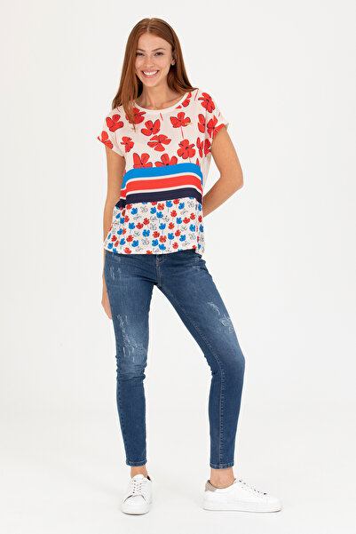 U.S. Polo Assn. Γυναικείο T-Shirt Cream Crew Neck 50265947-VR071