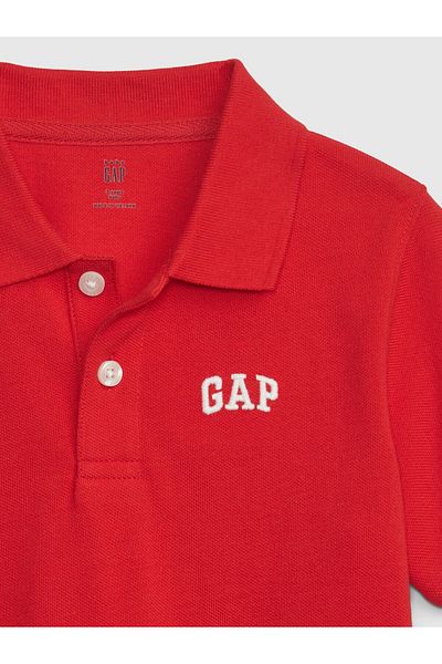 GAP تي شيرت بيبي بوي أحمر Gap Logo بياقة بولو