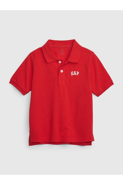 GAP تي شيرت بيبي بوي أحمر Gap Logo بياقة بولو