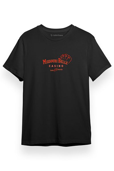 Tshirthane Ανδρικό μπλουζάκι Ozark Missouri Belle Casino μαύρο κοντομάνικο