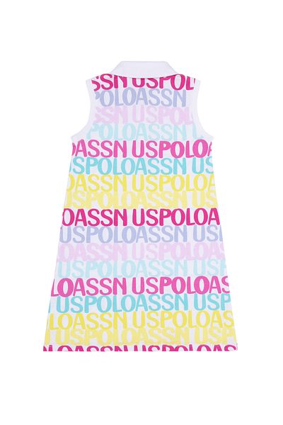 U.S. Polo Assn. Rochie albă tricotată pentru fete 50265759 -VR013