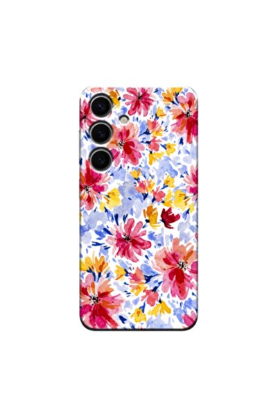 Zebana حافظة سيليكون متوافقة مع هاتف سامسونج جالاكسي S24 زهور الربيع 7 (مطبوعة)